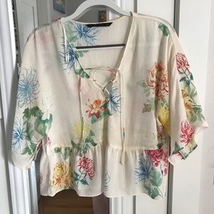 White floral top